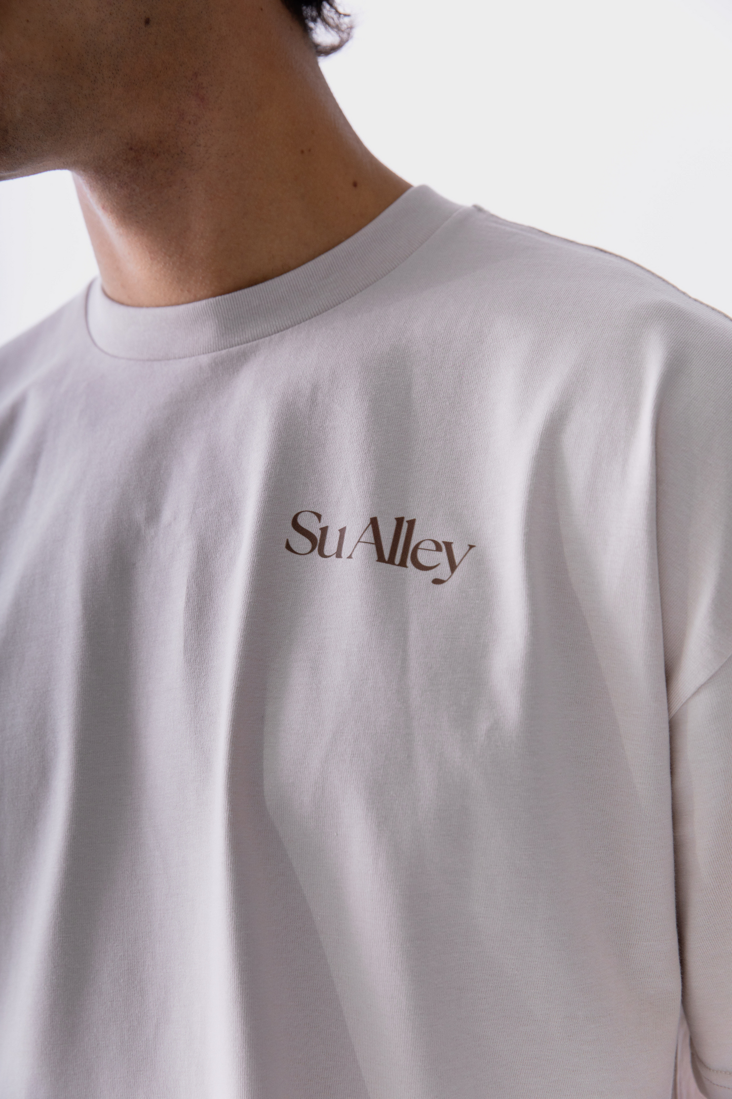 Oversized Boxy Fit Tee - Bone White