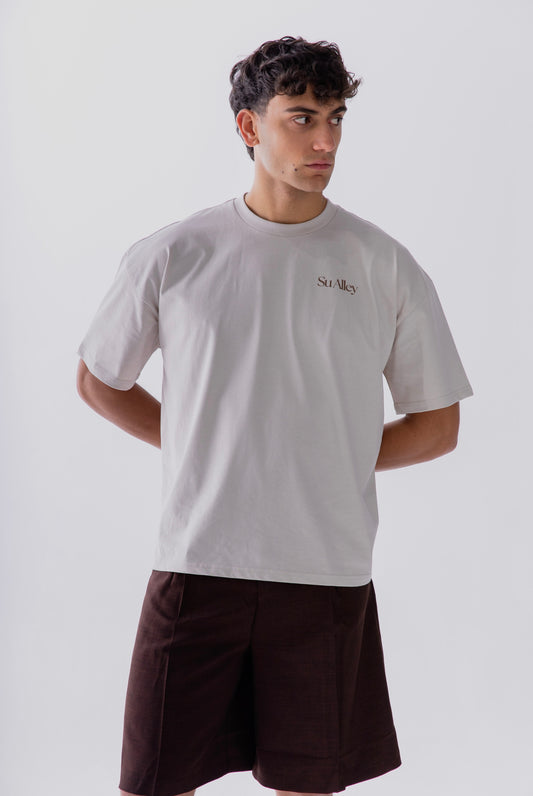 Oversized Boxy Fit Tee - Bone White