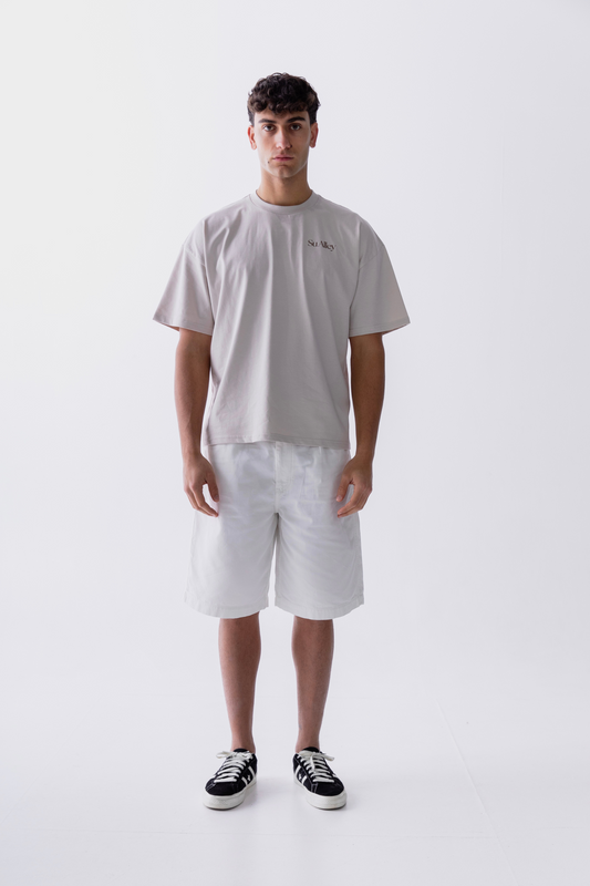 Oversized Boxy Fit Tee - Bone White